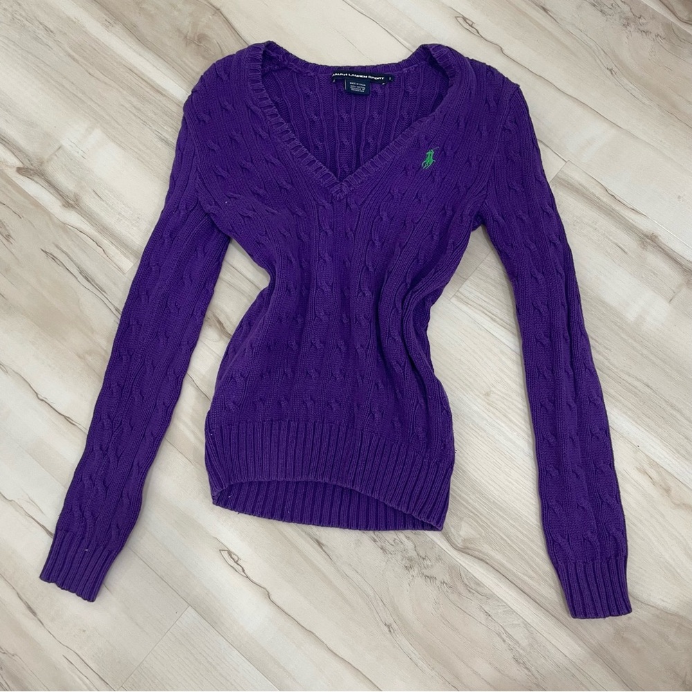 Ralph Lauren Purple V-Neck Sweater